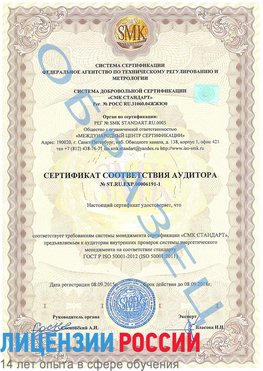 Образец сертификата соответствия аудитора №ST.RU.EXP.00006191-1 Ульяновск Сертификат ISO 50001
