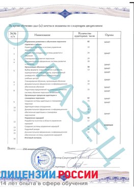 Образец приложение к диплому (страница 2) Ульяновск Профессиональная переподготовка сотрудников 