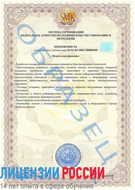 Образец сертификата соответствия (приложение) Ульяновск Сертификат ISO 27001